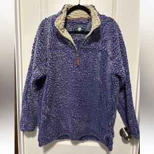Live Oak Brand Women’s Purple Sherpa Quarter-Zip Pullover Sweater - Size M EUC